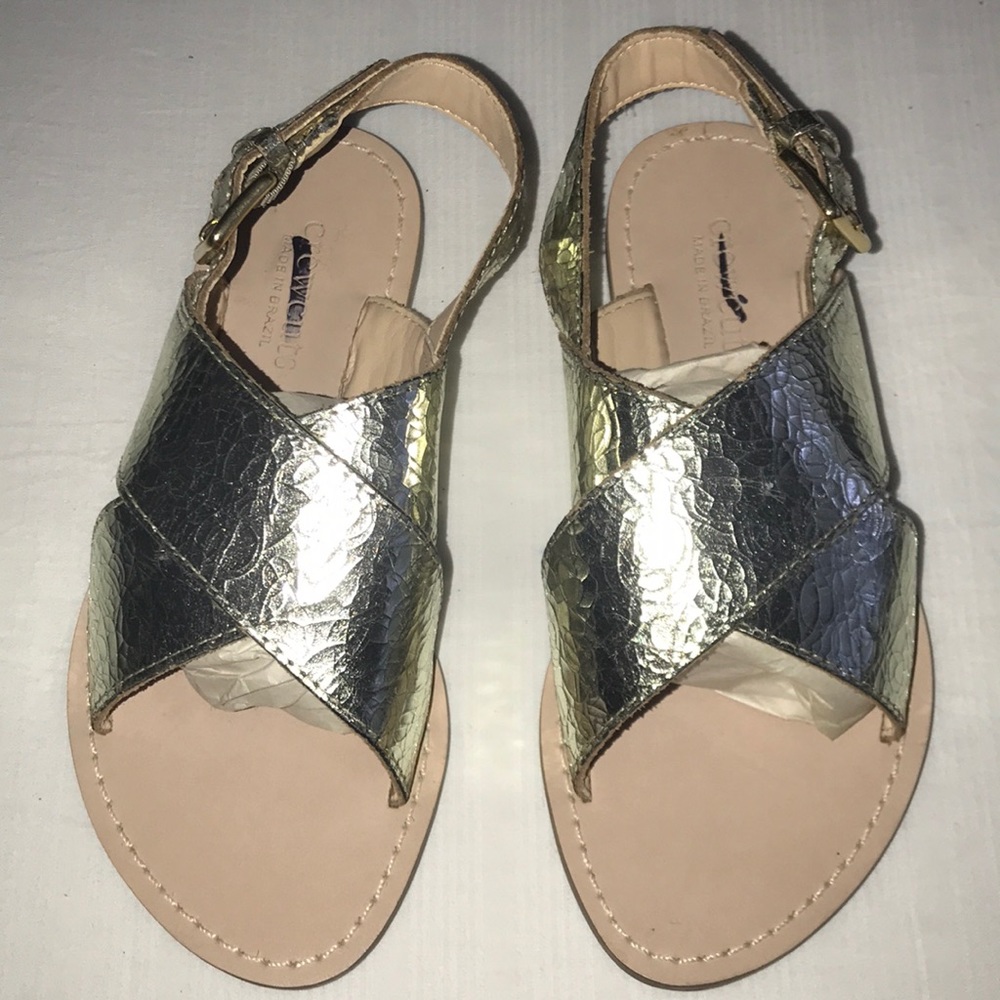 Crewcuts golden leather gladiator sandals k 12